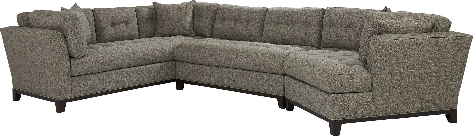 Cindy Crawford Home Metropolis Way Gray Textured 3 Pc Sectional with Cuddler - Image 1