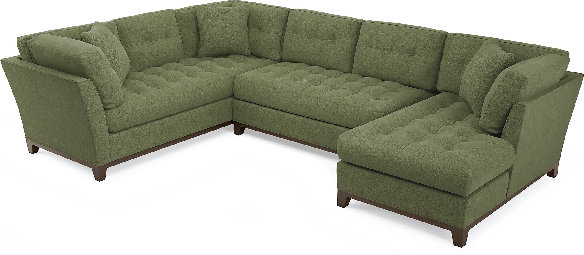 Metropolis Way Avocado Textured 3 Pc Sectional - Image 4