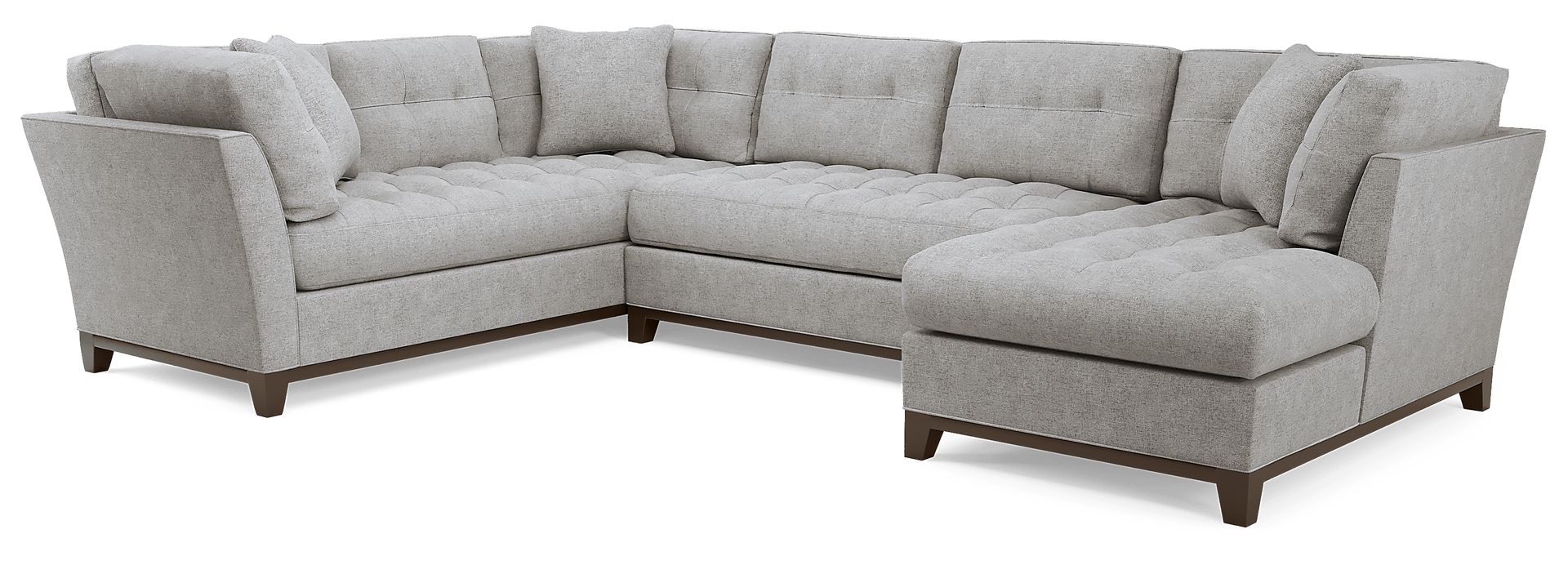 Metropolis Way Smoke Textured 3 Pc Sectional - Image 1