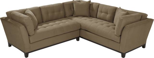 Cindy Crawford Home Metropolis Way Khaki Microfiber 2 Pc Sectional - Thumbnail - Image 3