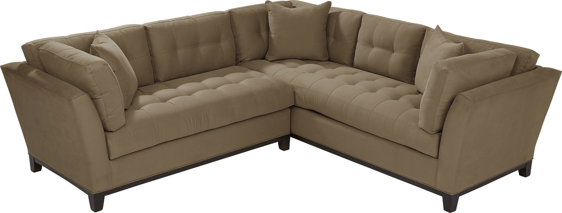 Cindy Crawford Home Metropolis Way Khaki Microfiber 2 Pc Sectional - Image 3
