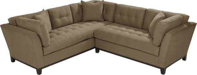 Cindy Crawford Home Metropolis Way Khaki Microfiber 2 Pc Sectional - Thumbnail - Image 3