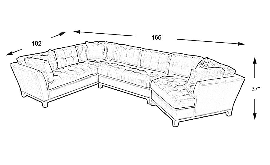 Cindy Crawford Home Metropolis Way Khaki Microfiber 3 Pc Sectional with ...