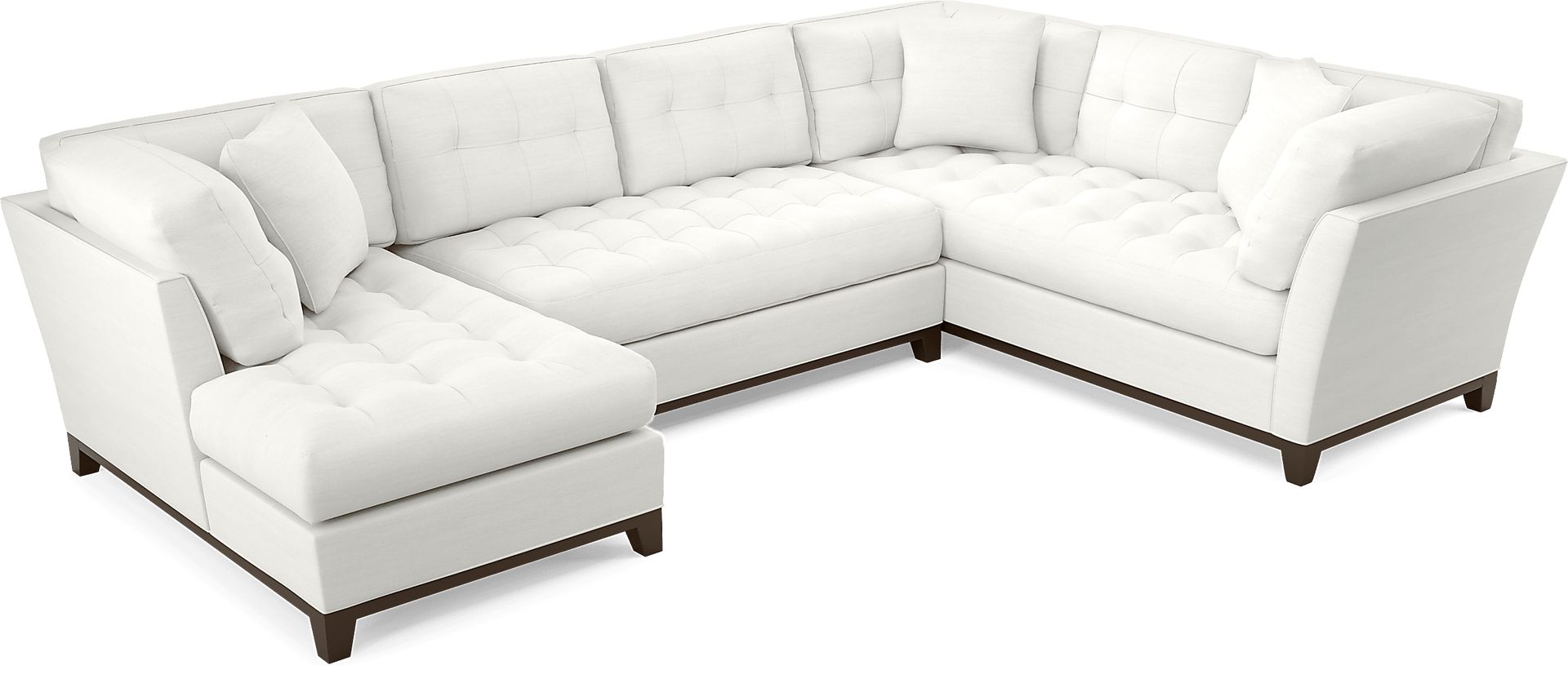 Cindy Crawford Home Metropolis Way Off-White Textured 3 Pc Sectional - Image 4