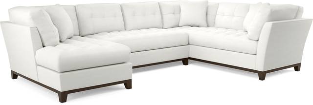 Cindy Crawford Home Metropolis Way Off-White Textured 3 Pc Sectional - Thumbnail - Image 1