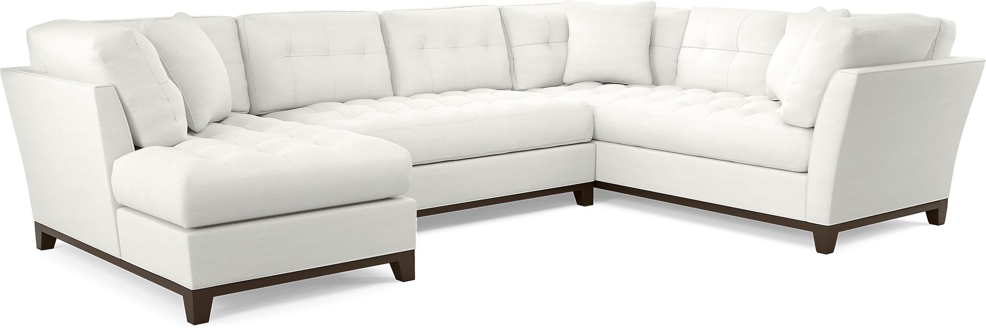 Cindy Crawford Home Metropolis Way Off-White Textured 3 Pc Sectional - Image 1