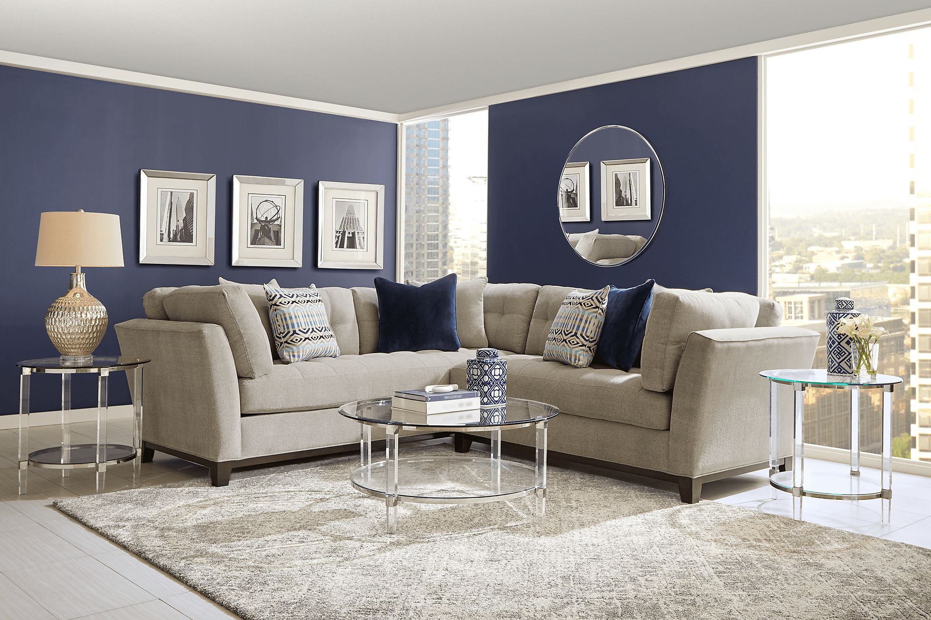 Metropolis Way Platinum Textured 2 Pc Sectional - Image 2