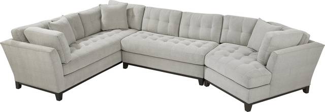 Metropolis Way Platinum Textured 3 Pc Sectional with Cuddler - Thumbnail - Image 3