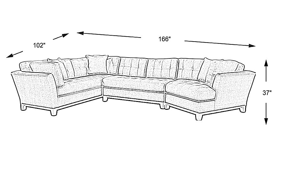 Cindy Crawford Home Metropolis Way Platinum Textured 3 Pc Sectional ...