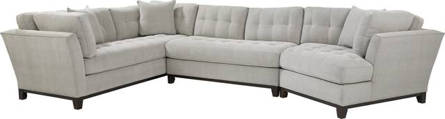 Metropolis Way Platinum Textured 3 Pc Sectional with Cuddler - Thumbnail - Image 1