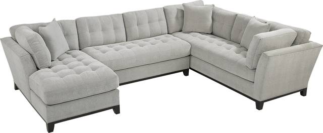 Metropolis Way Platinum Textured 3 Pc Sectional - Thumbnail - Image 3