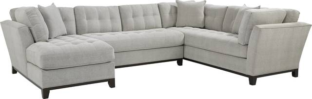 Metropolis Way Platinum Textured 3 Pc Sectional - Thumbnail - Image 1