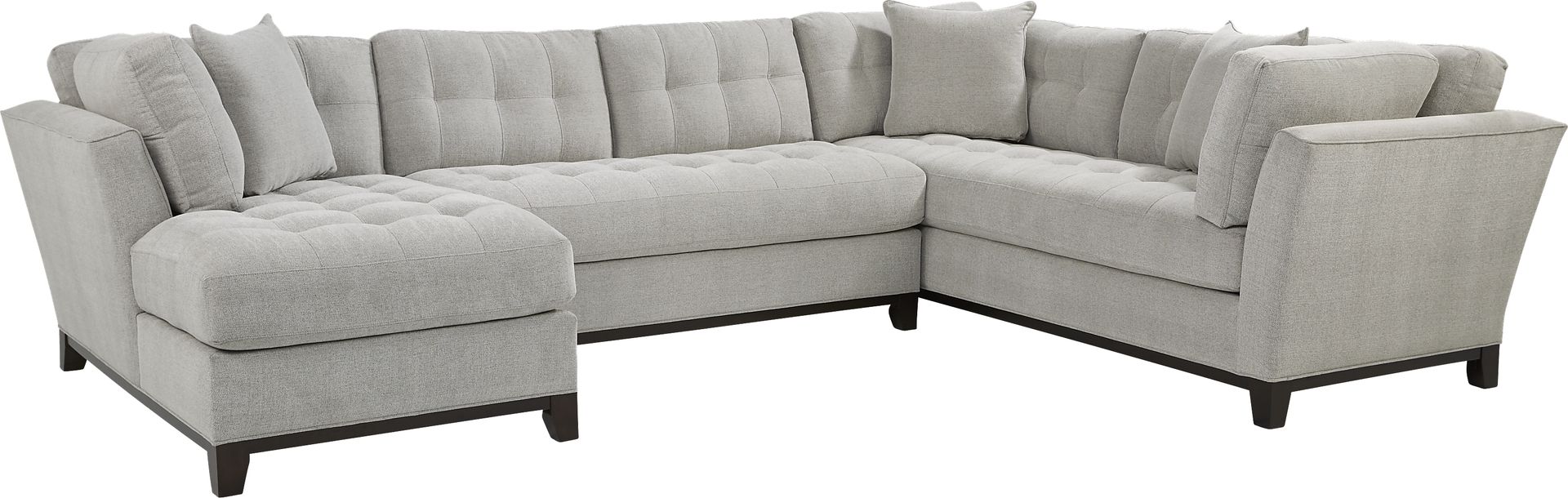 Metropolis Way Platinum Textured 3 Pc Sectional - Image 1