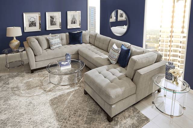 Metropolis Way Platinum Textured 3 Pc Sectional - Thumbnail - Image 2