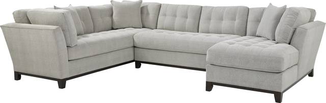 Metropolis Way Platinum Textured 3 Pc Sectional - Thumbnail - Image 1
