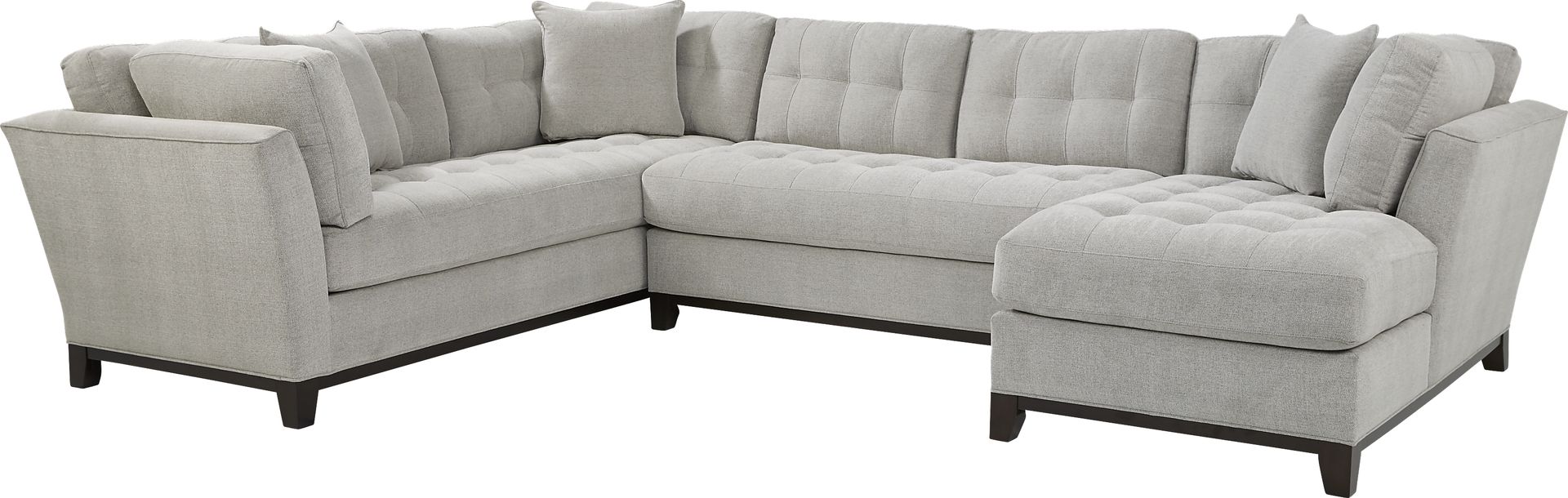 Metropolis Way Platinum Textured 3 Pc Sectional - Image 1