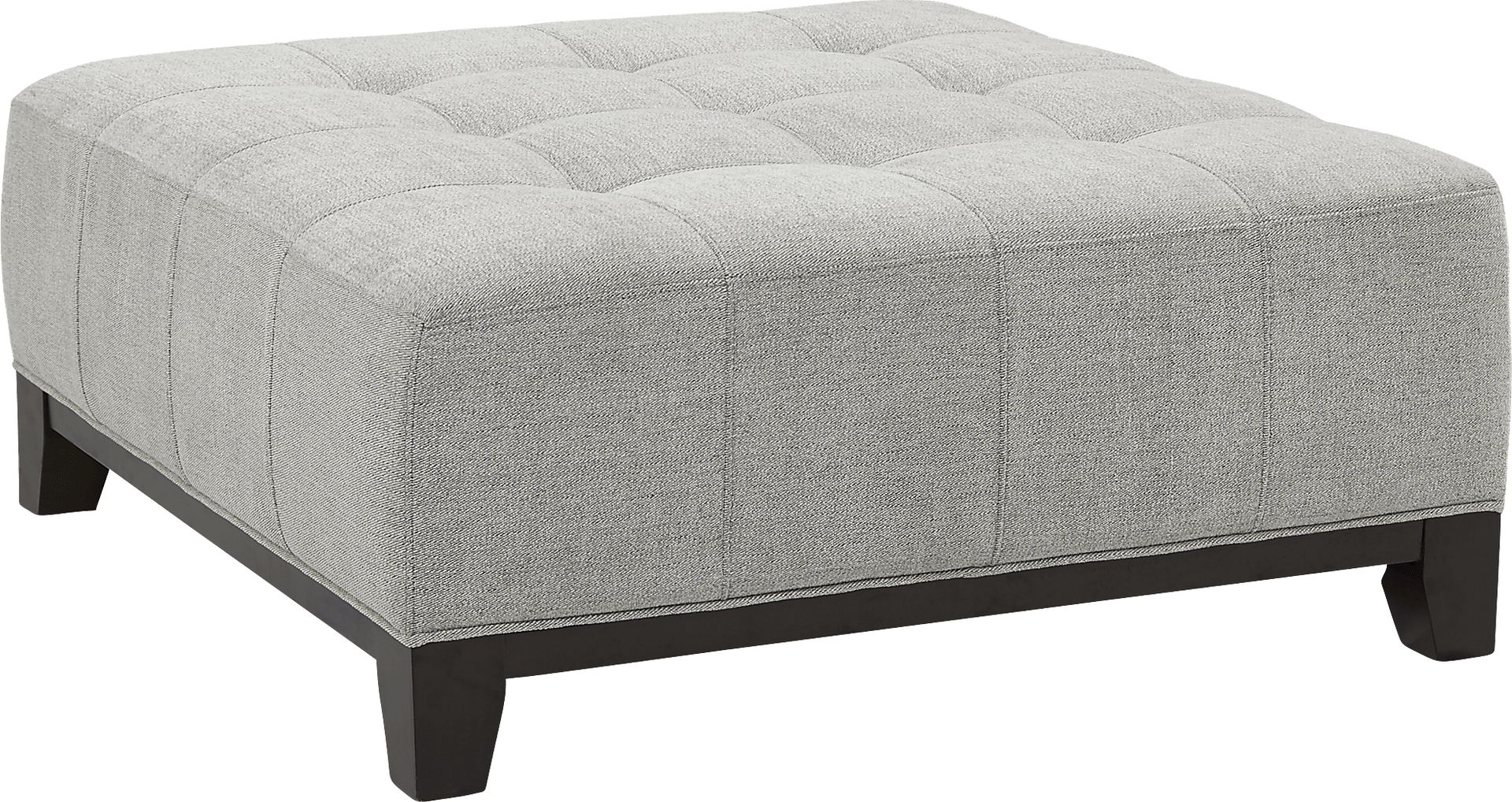 Metropolis Way Platinum Textured Cocktail Ottoman - Image 1