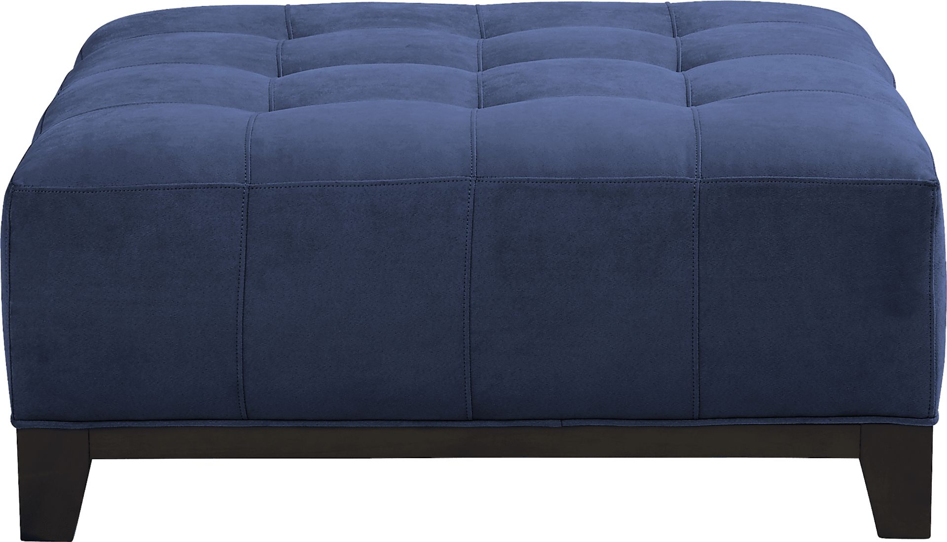 Metropolis Way Sapphire Microfiber Cocktail Ottoman - Image 2
