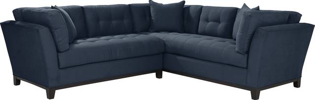 Metropolis Way Sapphire Microfiber 2 Pc Sectional - Thumbnail - Image 1