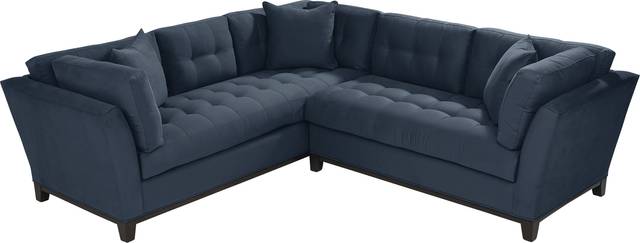 Metropolis Way Sapphire Microfiber 2 Pc Sectional - Thumbnail - Image 3