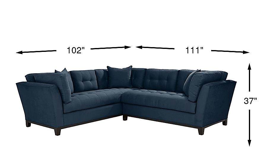 Cindy Crawford Home Metropolis Way Sapphire Microfiber 2 Pc Sectional