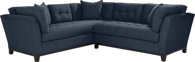 Metropolis Way Sapphire Microfiber 2 Pc Sectional - Thumbnail - Image 1