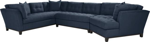 Metropolis Way Sapphire Microfiber 3 Pc Sectional with Cuddler - Thumbnail - Image 3