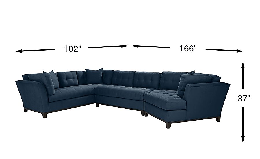 Cindy Crawford Home Metropolis Way Sapphire Microfiber 3 Pc Sectional