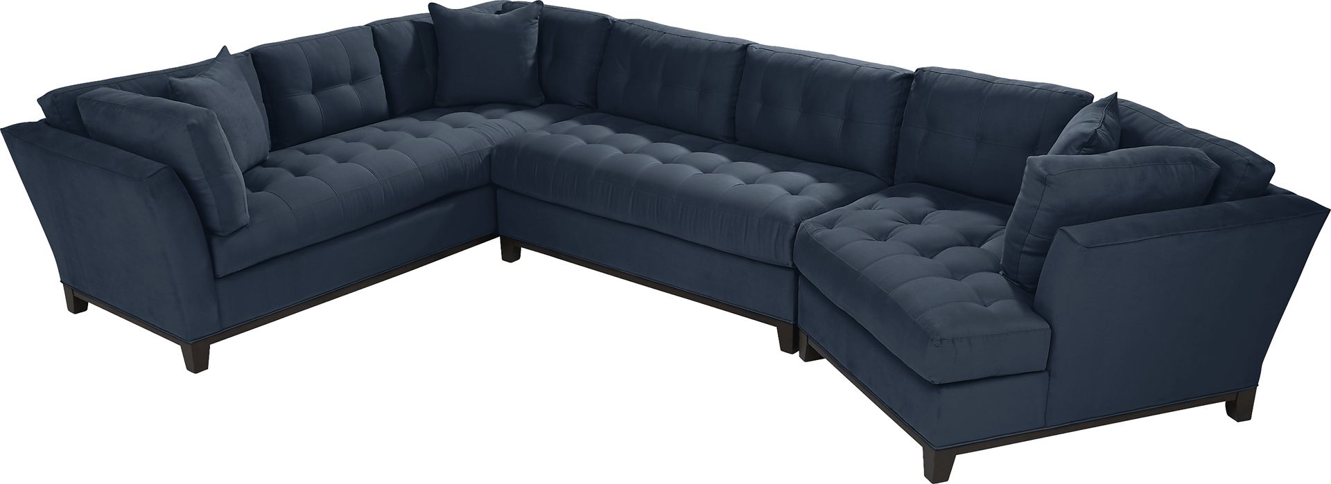 Metropolis Way Sapphire Microfiber 3 Pc Sectional with Cuddler - Image 1