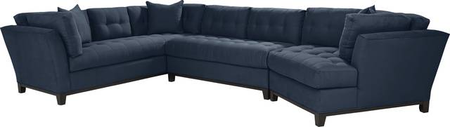 Metropolis Way Sapphire Microfiber 3 Pc Sectional with Cuddler - Thumbnail - Image 4