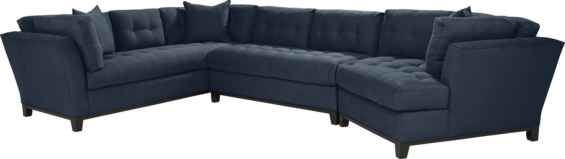 Metropolis Way Sapphire Microfiber 3 Pc Sectional with Cuddler - Image 1