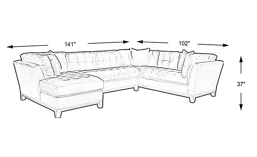 Cindy Crawford Home Metropolis Way Sapphire Microfiber 3 Pc Sectional