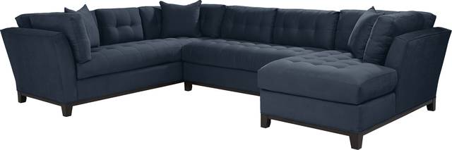Metropolis Way Sapphire Microfiber 3 Pc Sectional - Thumbnail - Image 1