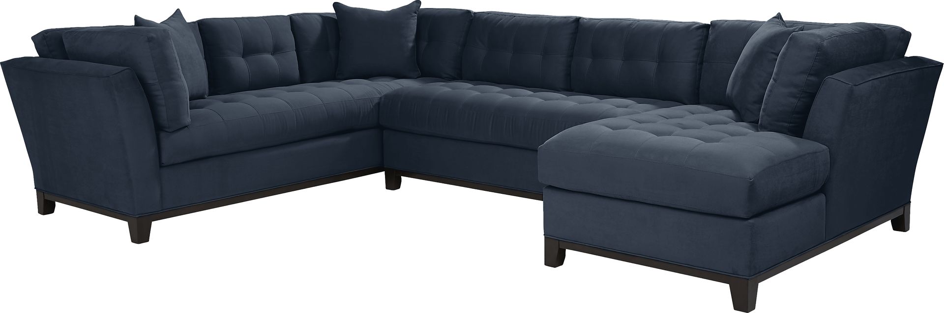 Metropolis Way Sapphire Microfiber 3 Pc Sectional - Image 1