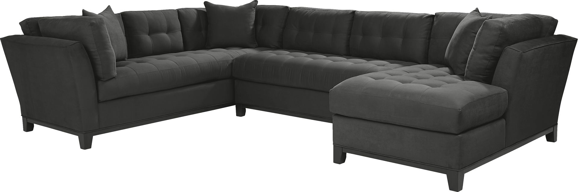 Cindy Crawford Home Metropolis Way Slate Microfiber 3 Pc Sectional - Image 1