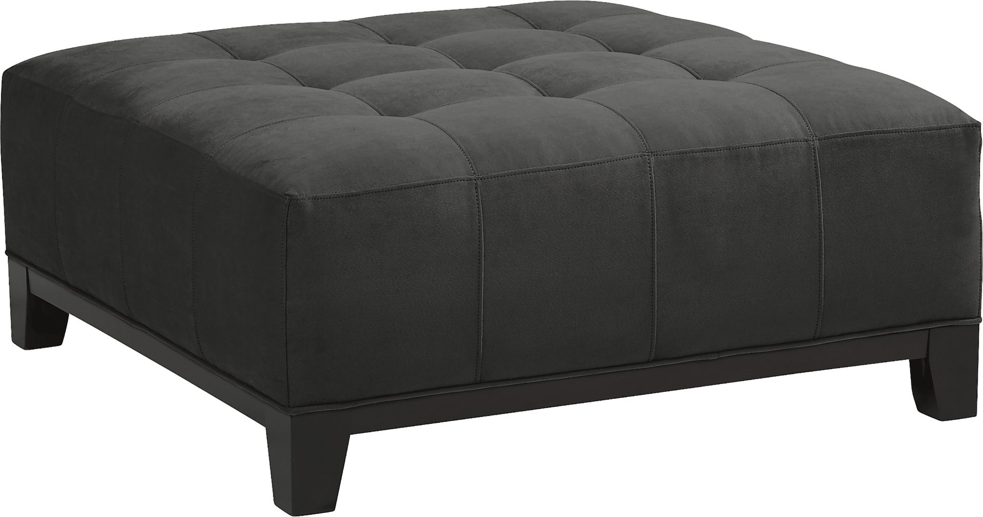 Cindy Crawford Home Metropolis Way Slate Microfiber Cocktail Ottoman - Image 1