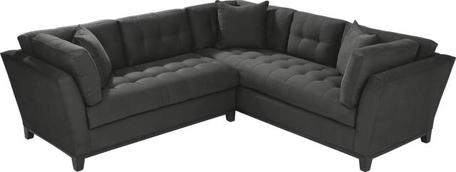 Cindy Crawford Home Metropolis Way Slate Microfiber 2 Pc Sectional - Thumbnail - Image 3