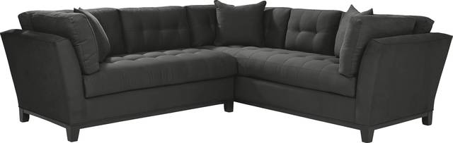 Cindy Crawford Home Metropolis Way Slate Microfiber 2 Pc Sectional - Thumbnail - Image 1