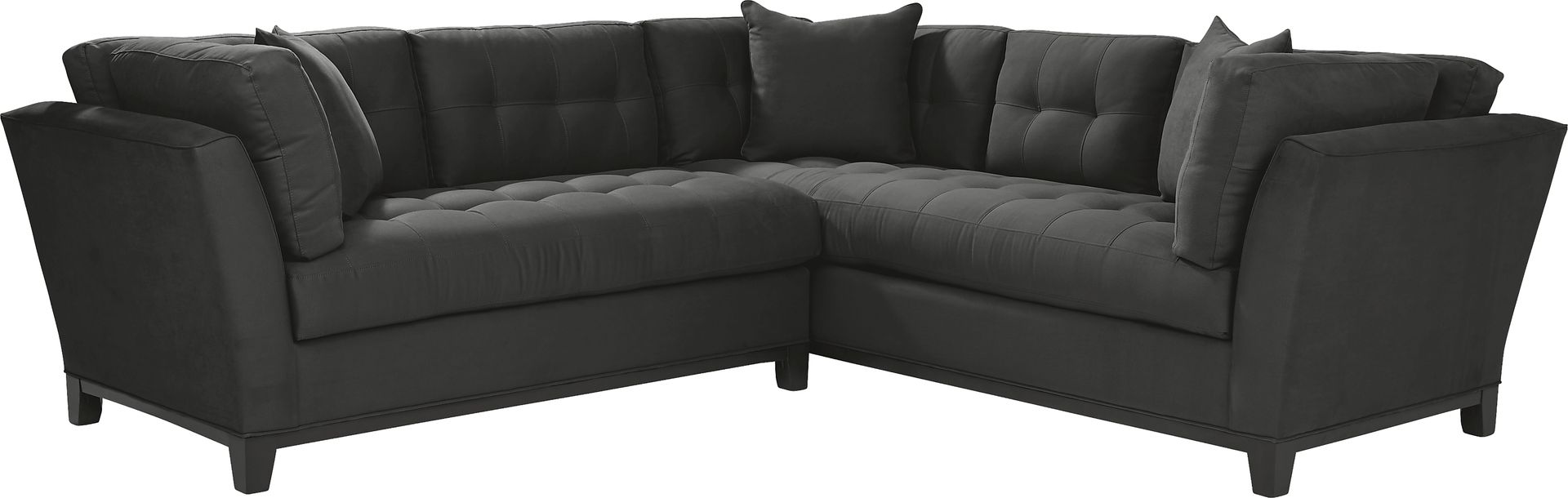 Cindy Crawford Home Metropolis Way Slate Microfiber 2 Pc Sectional - Image 1