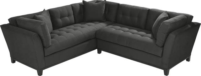 Cindy Crawford Home Metropolis Way Slate Microfiber 2 Pc Sectional - Thumbnail - Image 3