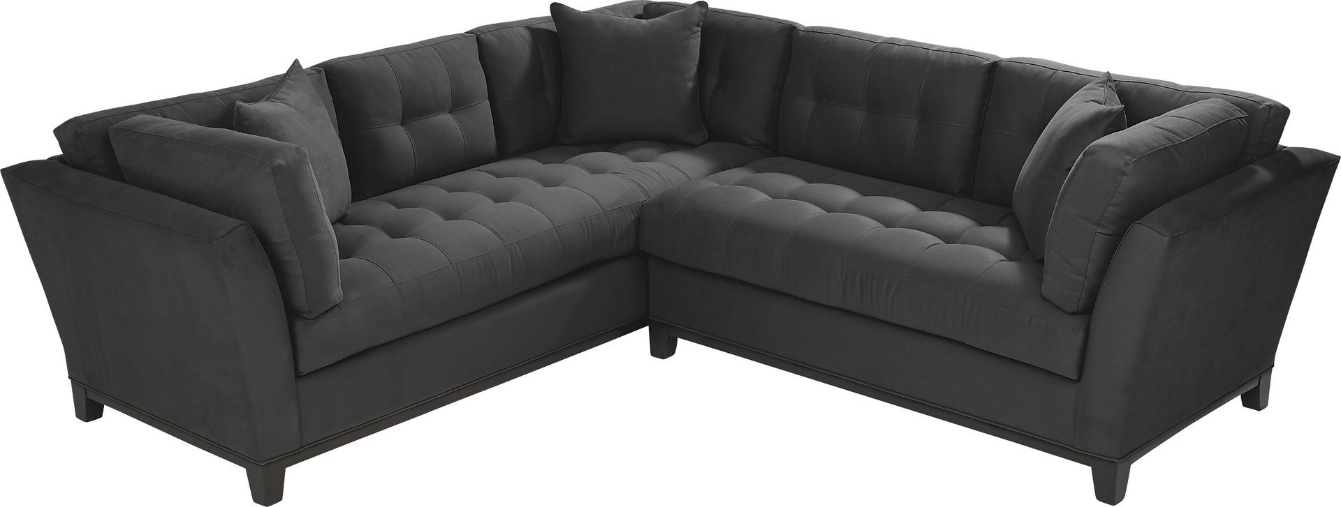 Cindy Crawford Home Metropolis Way Slate Microfiber 2 Pc Sectional - Image 3