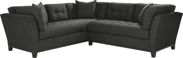 Cindy Crawford Home Metropolis Way Slate Microfiber 2 Pc Sectional - Thumbnail - Image 1