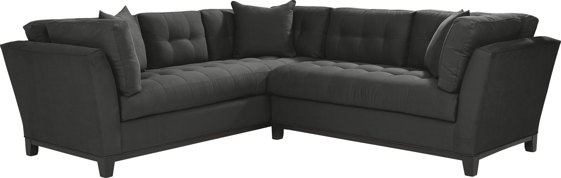 Cindy Crawford Home Metropolis Way Slate Microfiber 2 Pc Sectional - Image 1