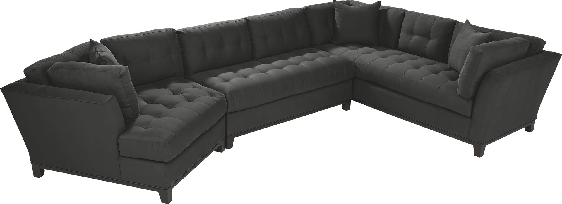 Cindy Crawford Home Metropolis Way Slate Microfiber 3 Pc Sectional with Cuddler - Image 3