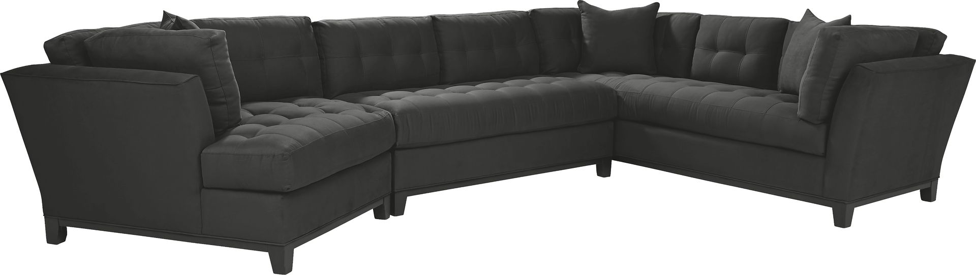 Cindy Crawford Home Metropolis Way Slate Microfiber 3 Pc Sectional with Cuddler - Image 1