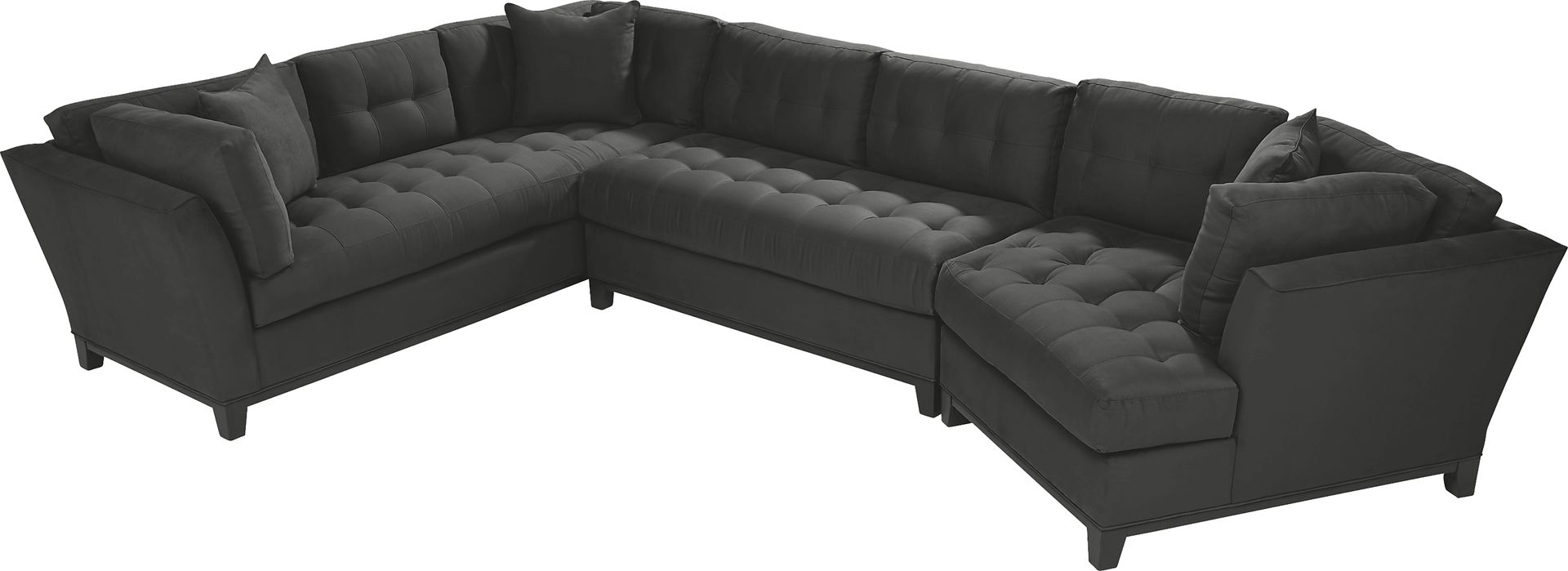 Cindy Crawford Home Metropolis Way Slate Microfiber 3 Pc Sectional with Cuddler - Image 3