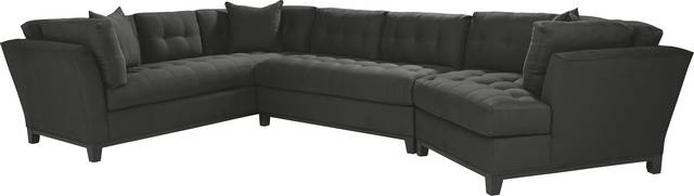 Cindy Crawford Home Metropolis Way Slate Microfiber 3 Pc Sectional with Cuddler - Thumbnail - Image 4