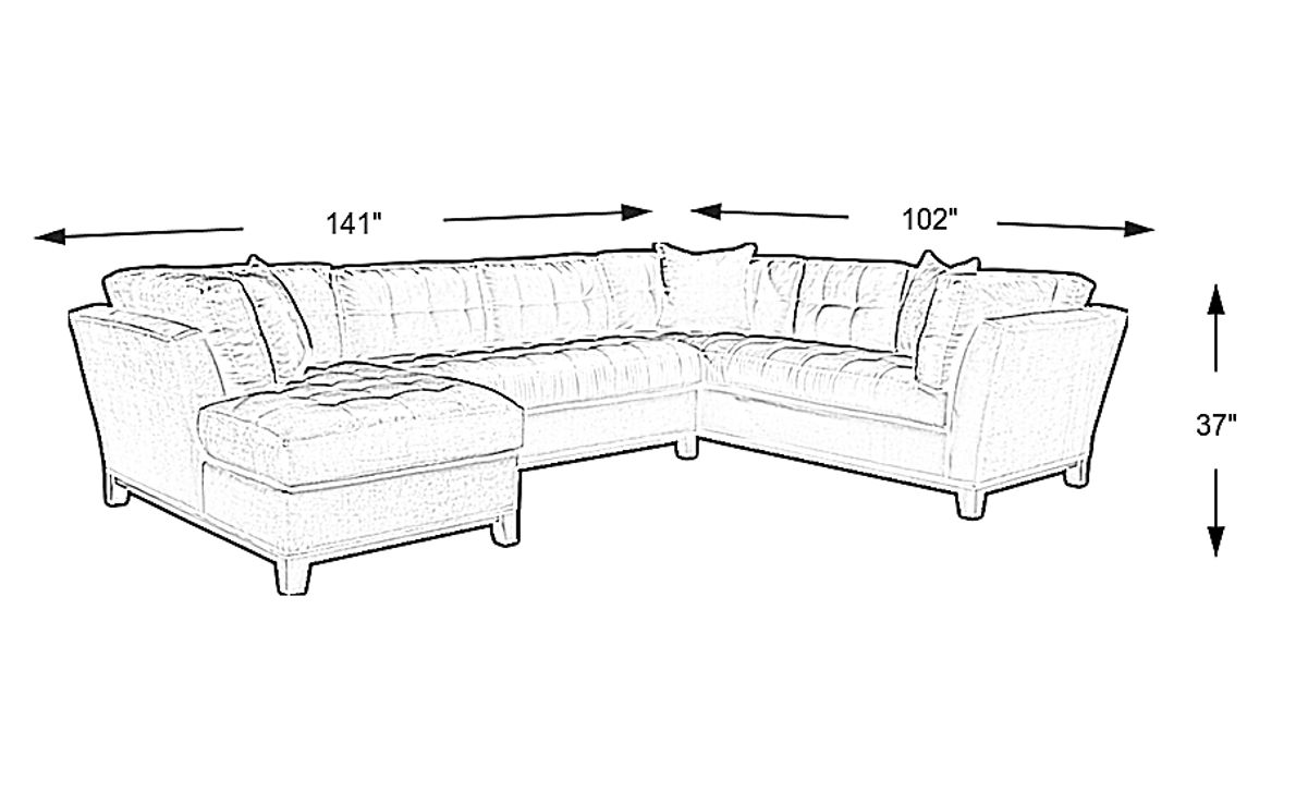 Cindy Crawford Home Metropolis Way Slate Microfiber 3 Pc Sectional ...