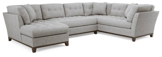 Metropolis Way Smoke Textured 3 Pc Sectional - Thumbnail - Image 1