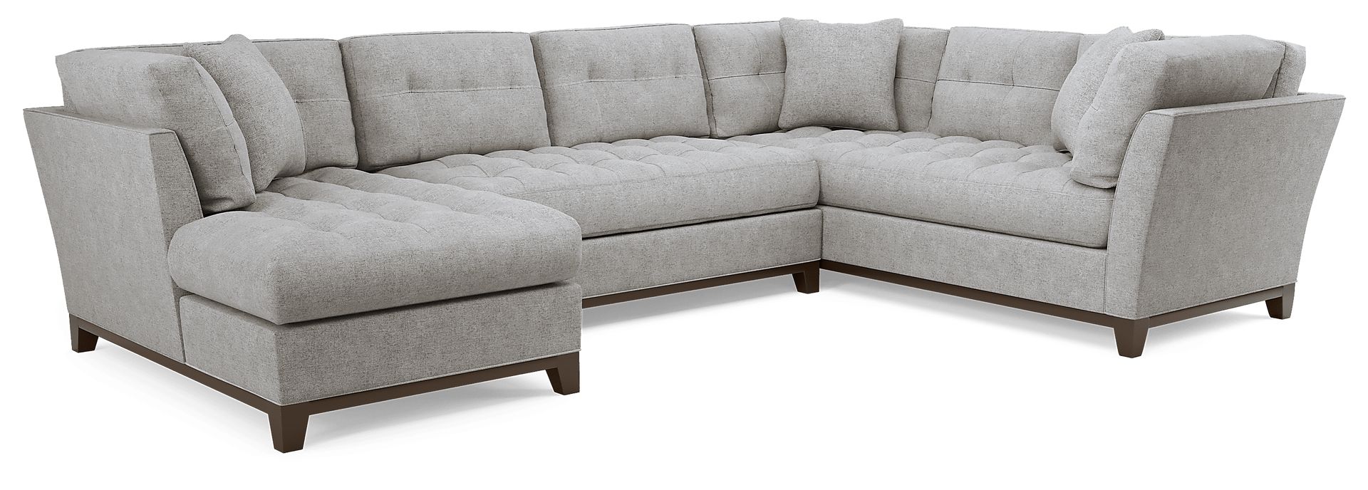 Metropolis Way Smoke Textured 3 Pc Sectional - Image 1